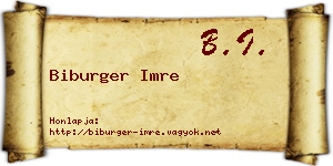 Biburger Imre névjegykártya