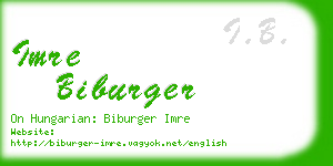 imre biburger business card